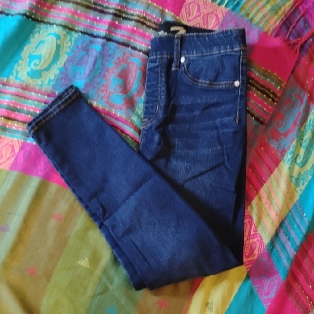 Seven7 Blue Skinny Pull On Jeggings